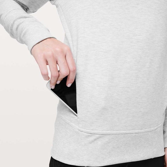 Lululemon High Lines Pullover in Heathered Core Ultra Light Grey Sz 6 - Picture 4 of 5